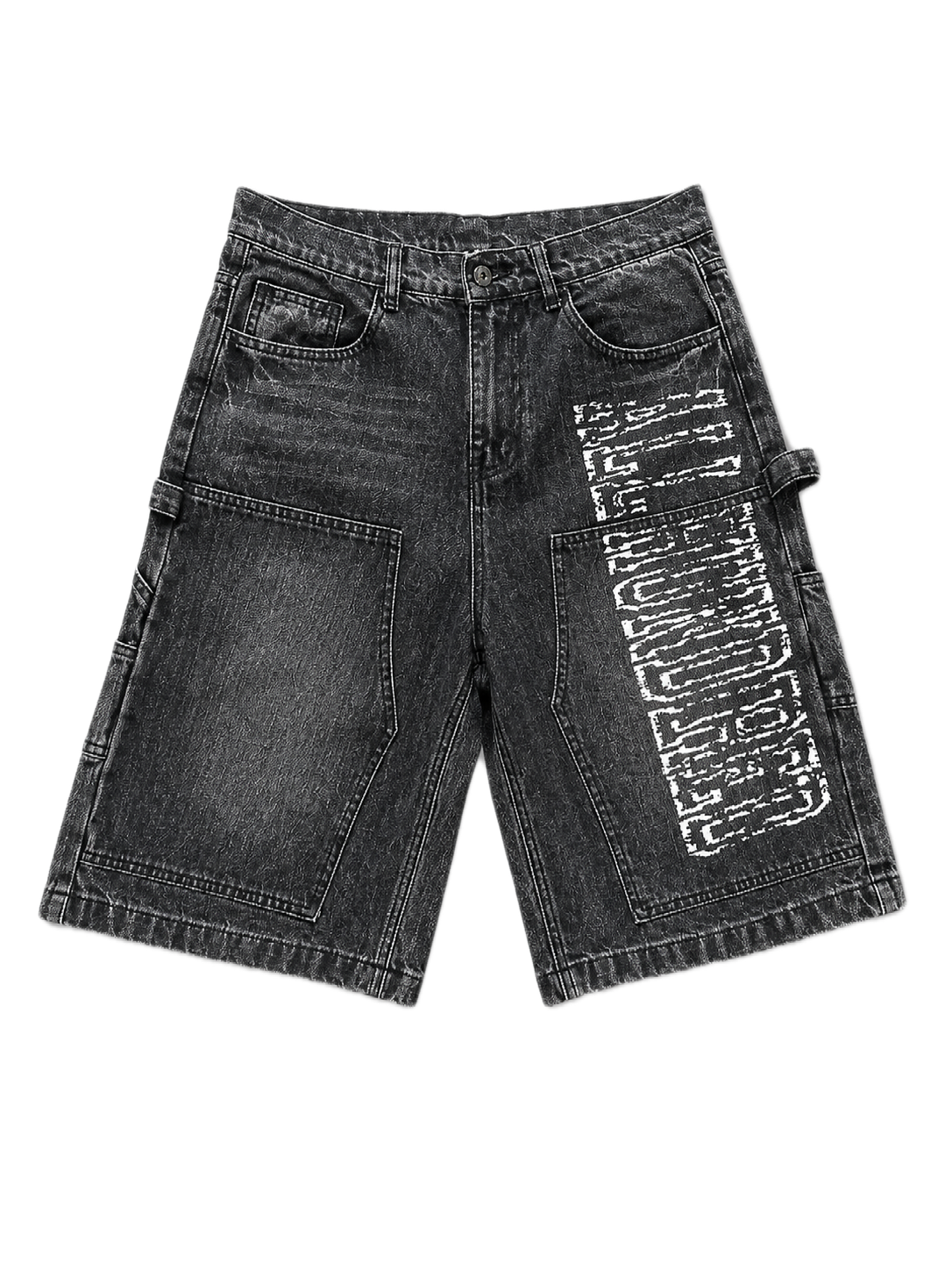 GREY BAGGY CARPENTER SHORTS