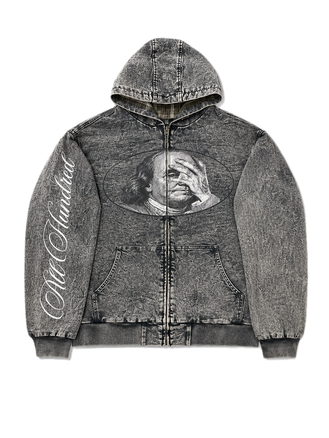 GREY WASH ONE EYED BILL HOODIE