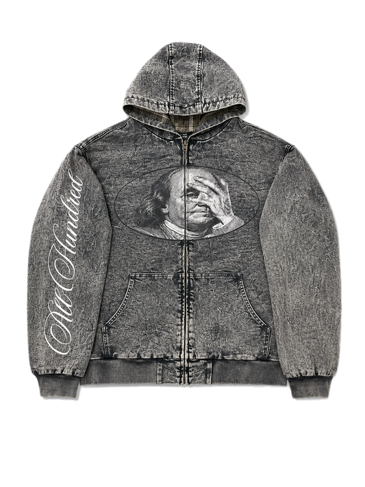 GREY WASH ONE EYED BILL HOODIE