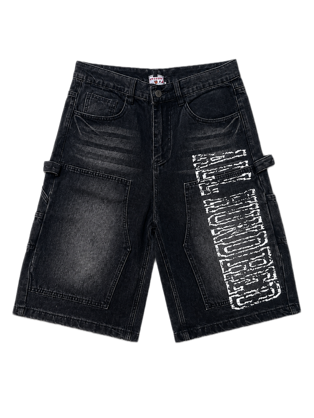 BLACK BAGGY CARPENTER SHORTS