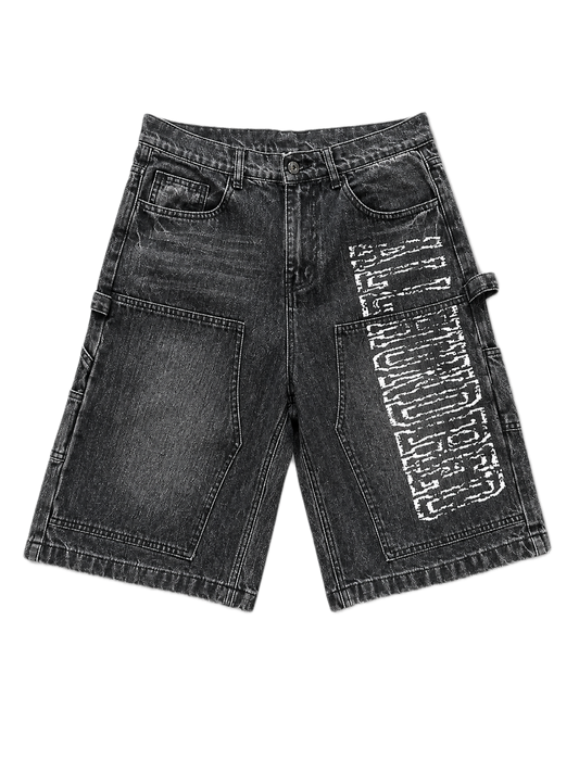 GREY BAGGY CARPENTER SHORTS