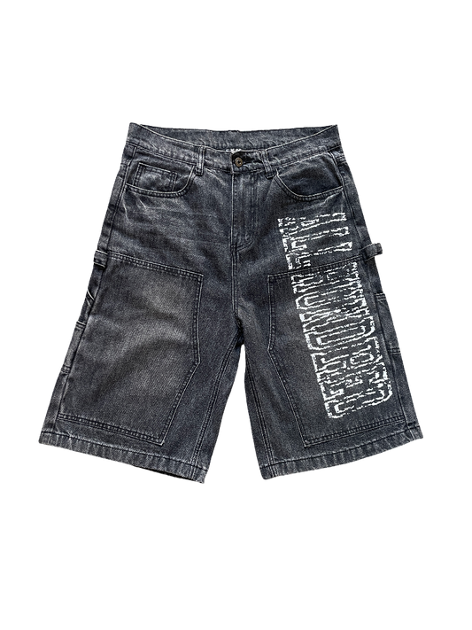GREY BAGGY CARPENTER SHORTS