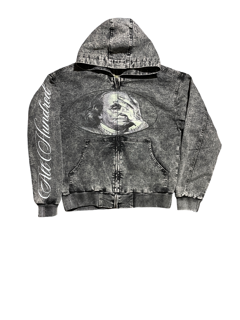 GREY WASH ONE EYED BILL HOODIE