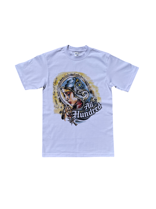 WHITE VIRGEN DE GUADALUPE SHIRT